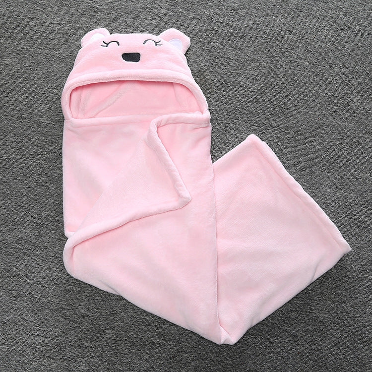 ELECTROPRIME Cute Animal Cartoon Babies Blanket Kids Hooded Bathrobe Toddler Baby Bath Towel(White)