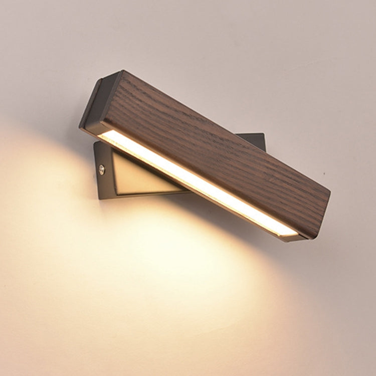 ELECTROPRIME Simple Rotatable Bedside Bedroom Wall Lamp Warm Night Light, Size:21cm(Walnut)
