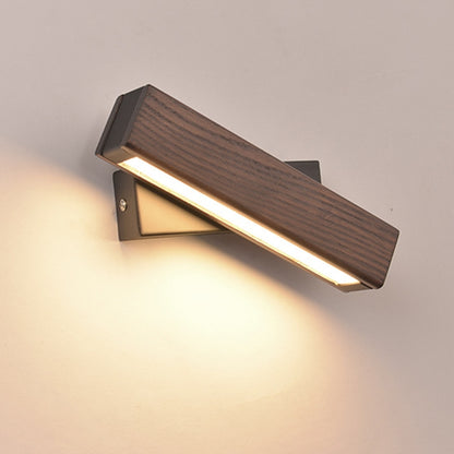 ELECTROPRIME Simple Rotatable Bedside Bedroom Wall Lamp Warm Night Light, Size:21cm(Walnut)