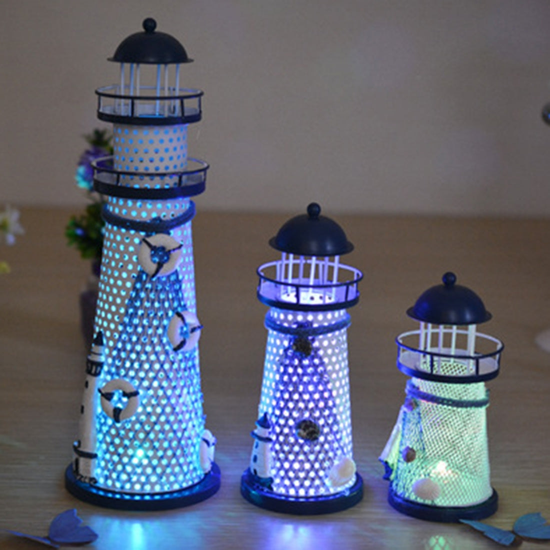 ELECTROPRIME Creative Decorative Wrought Iron Flash Tower LED Night Light, Size:Small 14cm