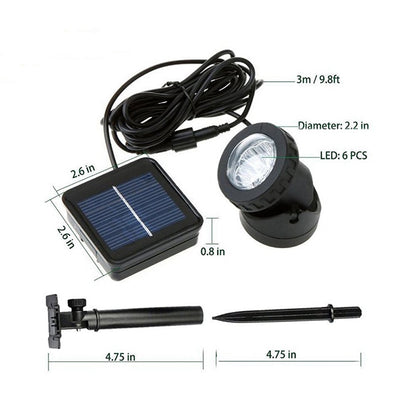 ELECTROPRIME Outdoor Solar Spotlight Pool Garden Lighting Landscape Dual-use IP65 Solar LED Light