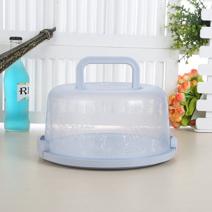 ELECTROPRIME Plastic Round Handle Storage BoxePortable Cake Box(Light Blue)