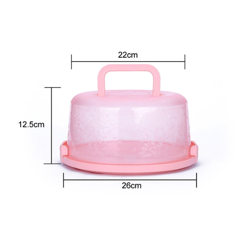 ELECTROPRIME Plastic Round Handle Storage BoxePortable Cake Box(Light Blue)