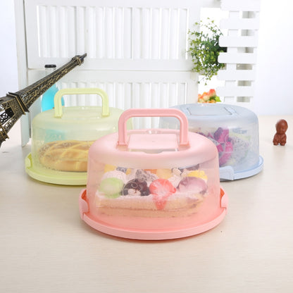 ELECTROPRIME Plastic Round Handle Storage BoxePortable Cake Box(Apple Green)