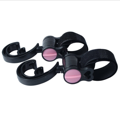 ELECTROPRIME 2 PCS/LOT Baby Stroller Accessories Hook Multifunction Baby Stroller Black Plastic Hook(Pink)