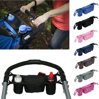 ELECTROPRIME Baby Stroller Organizer Baby Prams Carriage Bottle Cup Holder Bag for Pram Buggy Baby Stroller Accessories(Brown)