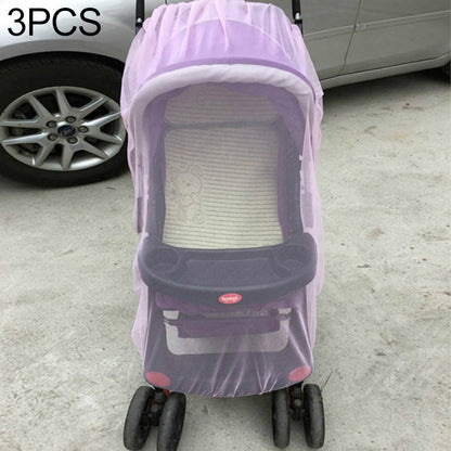 ELECTROPRIME 3 PCS 150cm Baby Pushchair Mosquito Insect Shield Net Safe Infants Protection Mesh Stroller Accessories Mosquito Net(Pink)
