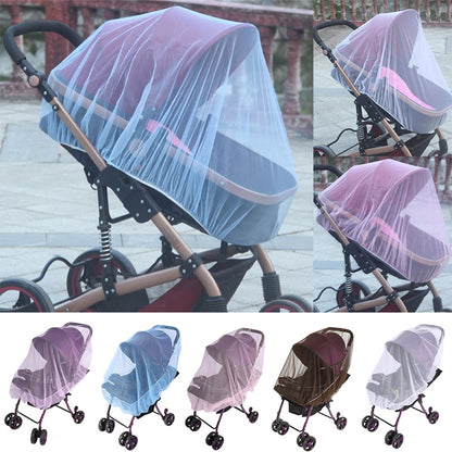 ELECTROPRIME 3 PCS 150cm Baby Pushchair Mosquito Insect Shield Net Safe Infants Protection Mesh Stroller Accessories Mosquito Net(black)