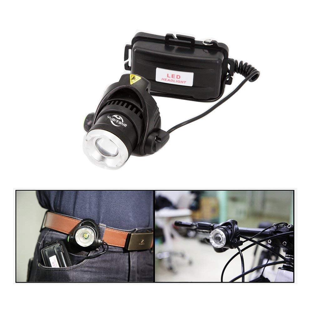 ELECTROPRIME T6 Zoomable Strong Light LED Torch Flashlight Headlamp for Fishing, Camping