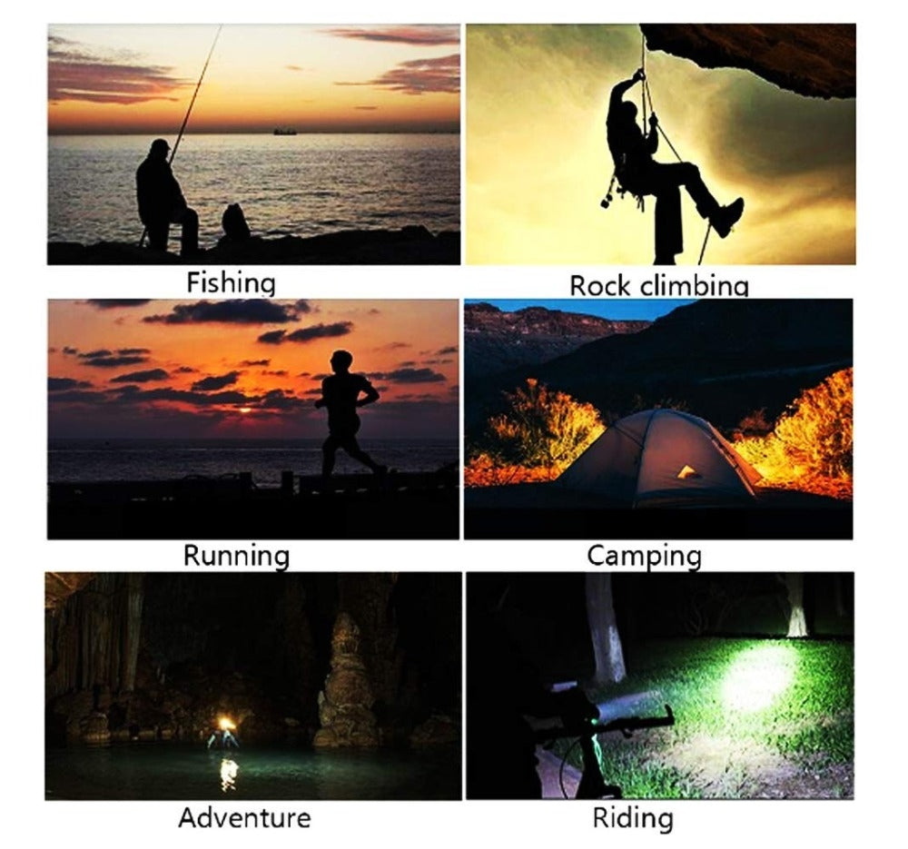 ELECTROPRIME T6 Zoomable Strong Light LED Torch Flashlight Headlamp for Fishing, Camping