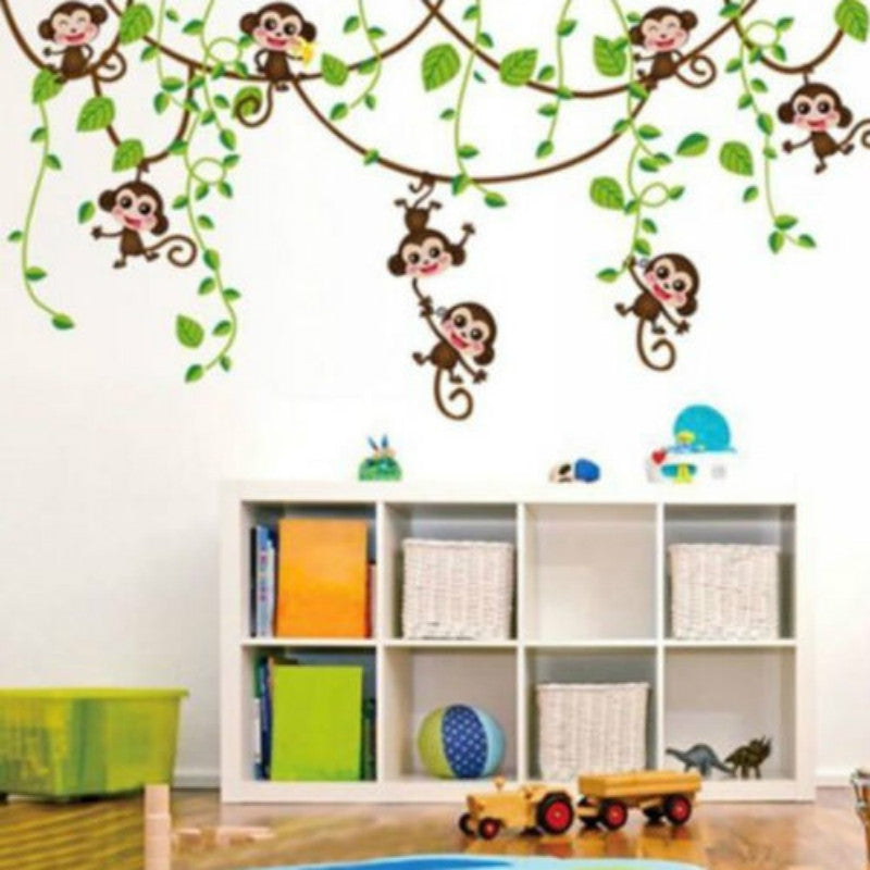 ELECTROPRIME Removable Wall Sticker Decals Mural Jungle Nursery Monkey Home Decor