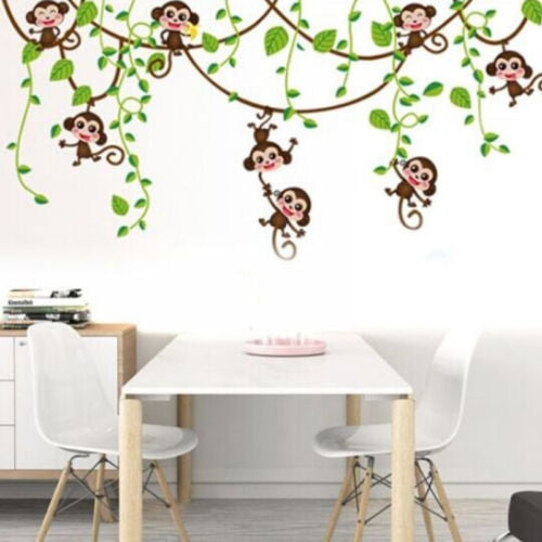 ELECTROPRIME Removable Wall Sticker Decals Mural Jungle Nursery Monkey Home Decor