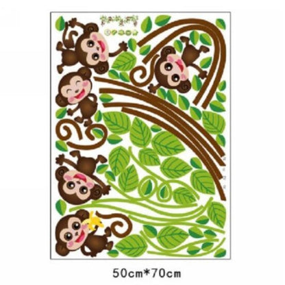 ELECTROPRIME Removable Wall Sticker Decals Mural Jungle Nursery Monkey Home Decor