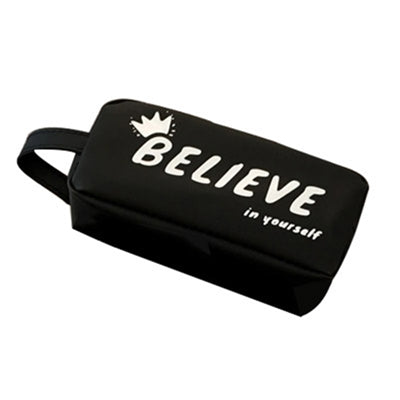 ELECTROPRIME Large Black Letter Creative Silicone Pen Box Pencilcase School Stationery Supplies(Belive)