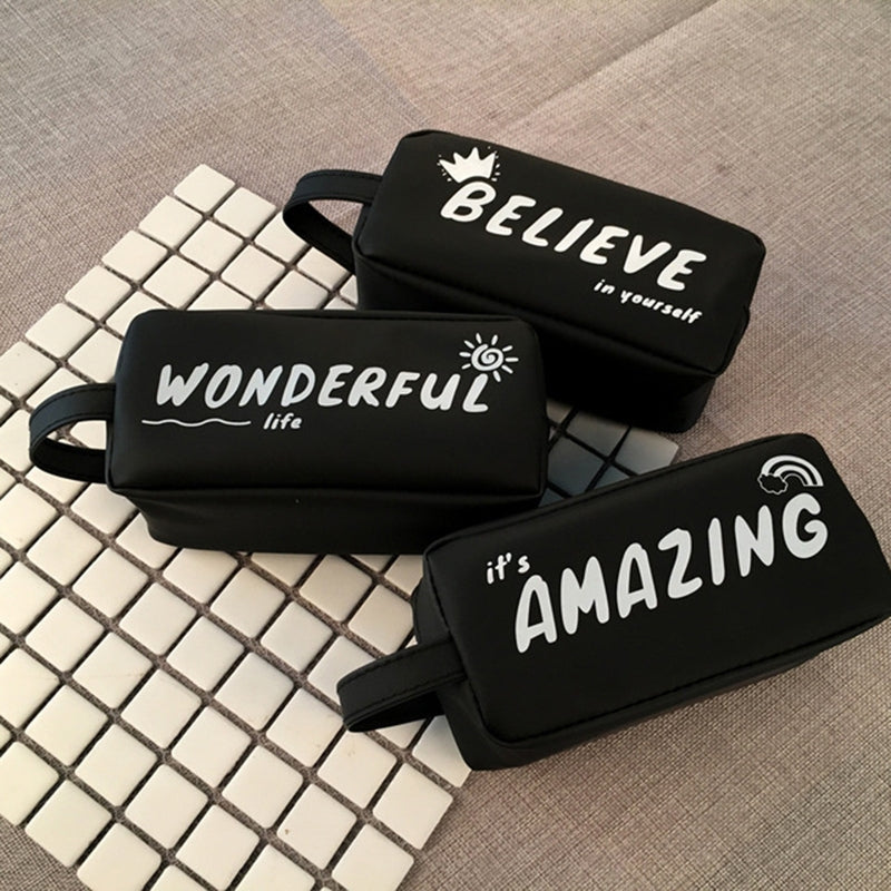 ELECTROPRIME Large Black Letter Creative Silicone Pen Box Pencilcase School Stationery Supplies(Belive)