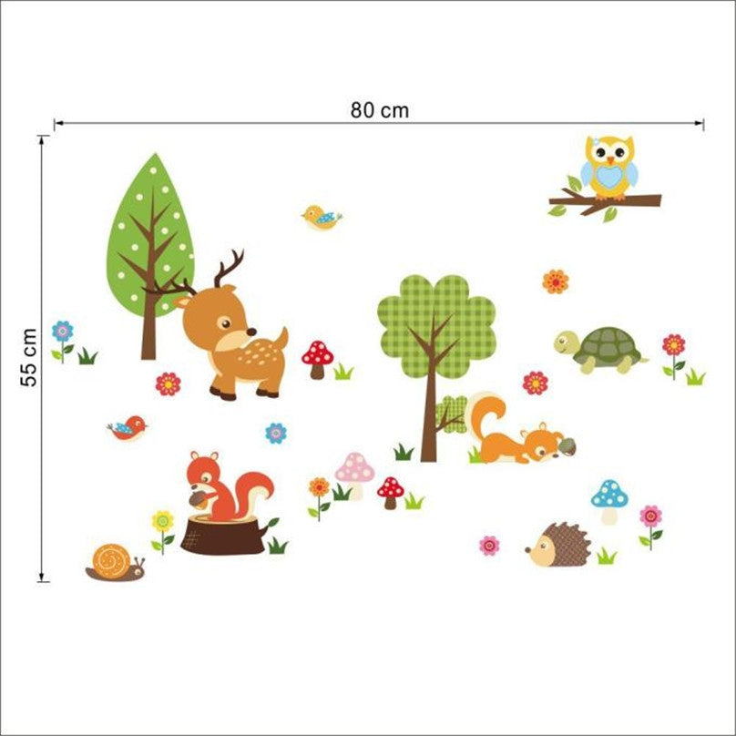 ELECTROPRIME Simple DIY Forest Animals Owl Room Bedroom Background Voor Wall Stickers