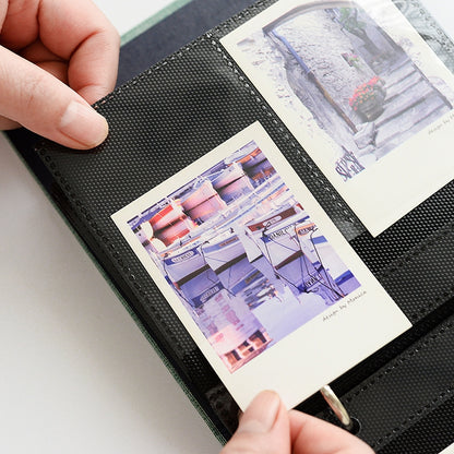 ELECTROPRIME 3  inch Photos Cotton Linen Loose-leaf Album Movie Ticket Postcard Storage Book(Grey)