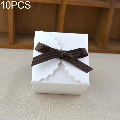 ELECTROPRIME 10 PCS Retro Mini Kraft Paper Box DIY Wedding Favor Gift Box Small Cake Box(White)