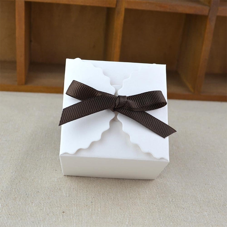 ELECTROPRIME 10 PCS Retro Mini Kraft Paper Box DIY Wedding Favor Gift Box Small Cake Box(White)