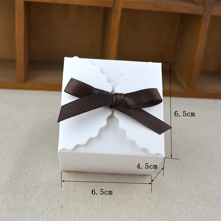 ELECTROPRIME 10 PCS Retro Mini Kraft Paper Box DIY Wedding Favor Gift Box Small Cake Box(White)