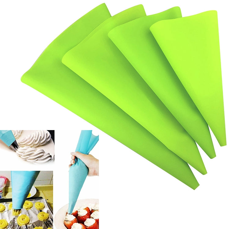 ELECTROPRIME 4 in 1 Silicone Icing Piping Cream Pastry Bag Nozzle DIY Cake Decorating Tools Set(EVA Bag Green 4 Mixed)