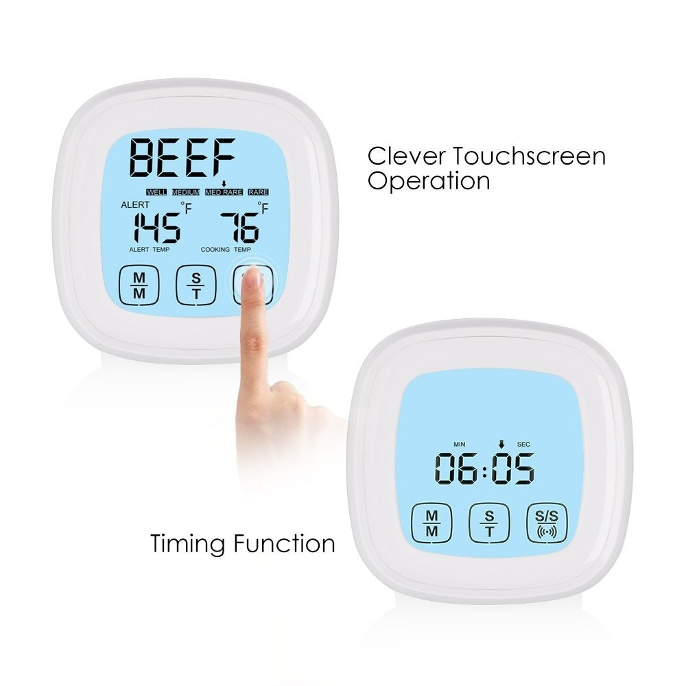 ELECTROPRIME Home Tactile Screen Electronic Barbecue Thermometer Kitchen Food Therapeutic Timer
