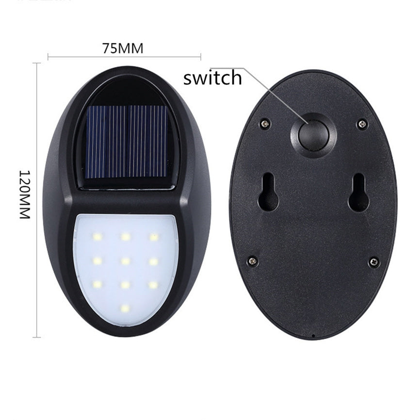 ELECTROPRIME 10 LEDs SMD 2835 Solar Powered IP65 Waterproof Outdoor Courtyard LED Wall Light