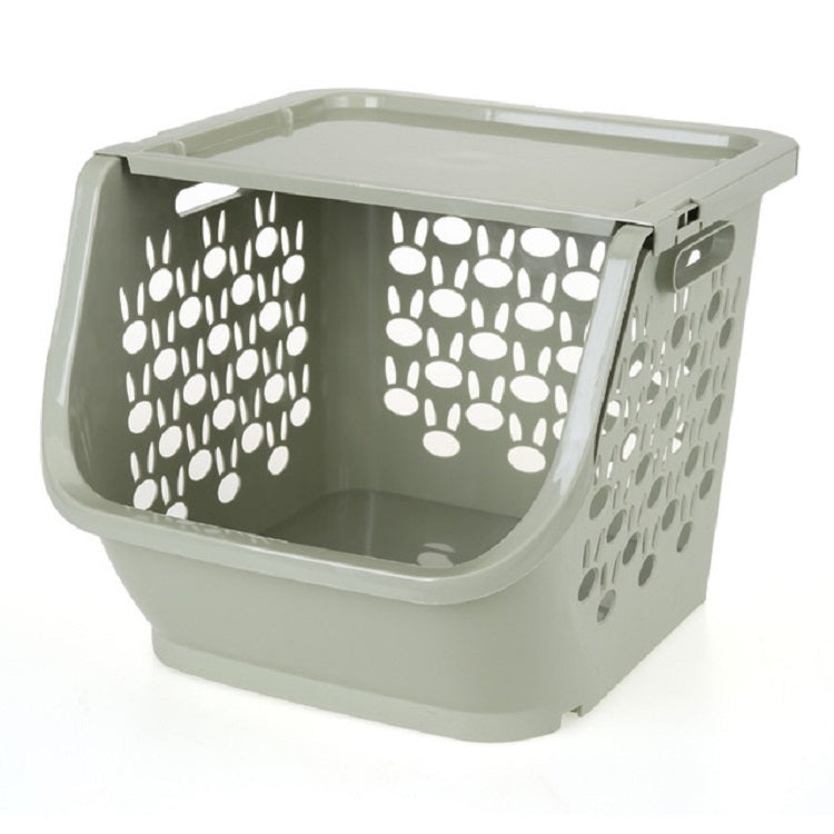 ELECTROPRIME Stackable Kitchen Plastic Storage Basket Bathroom Shelf(Green)