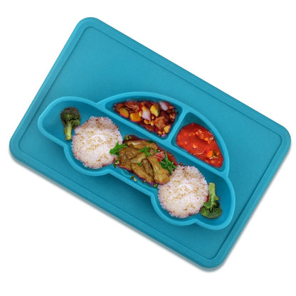 ELECTROPRIME Integrated Child Food Grade Silicone Square Car Plate(Blue)