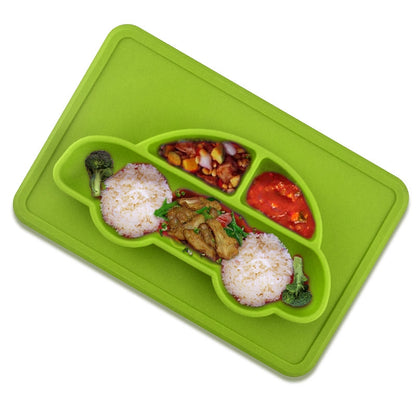 ELECTROPRIME Integrated Child Food Grade Silicone Square Car Plate(Green)