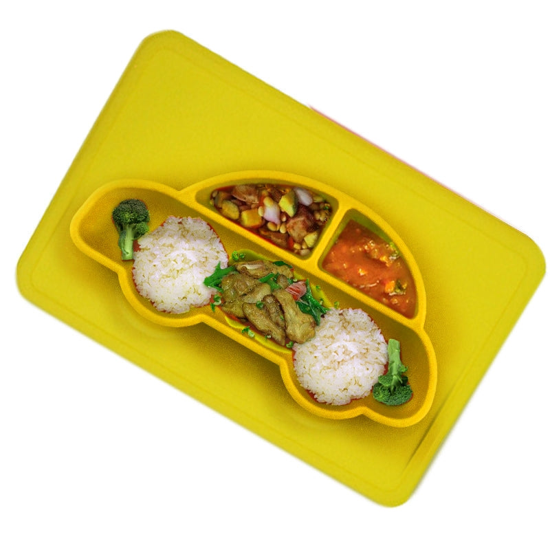 ELECTROPRIME Integrated Child Food Grade Silicone Square Car Plate(Yellow)
