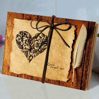 ELECTROPRIME Retro Paste Folding 18 Fold Pages 34 Sides Creative Manual Album Book(Black Kraft Inside Page)