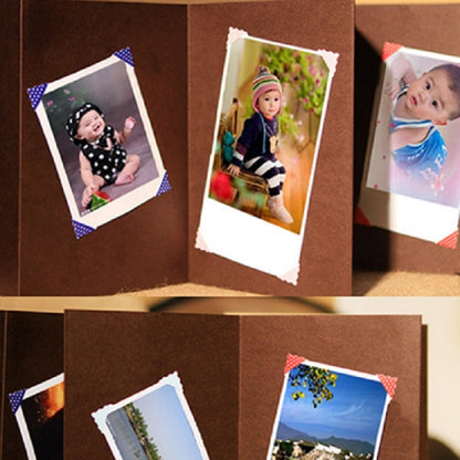 ELECTROPRIME Retro Paste Folding 18 Fold Pages 34 Sides Creative Manual Album Book(Coffee Kraft Inside Page)
