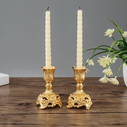 ELECTROPRIME Two PCS/Set Sapphire Single Candle Light Dinner Candle Holder Decoration Wedding Candle Holder, Size:7.6X7.6X18.8cm(Silver)