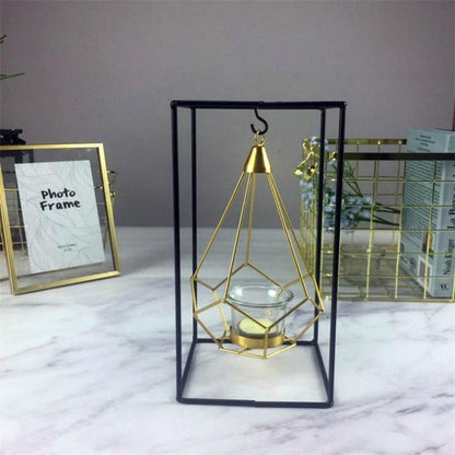 ELECTROPRIME Minimalist Wrought Iron Scented Candle Holder Romantic Candlelight Dinner Home Wedding Props Ornaments, Style:XY2006