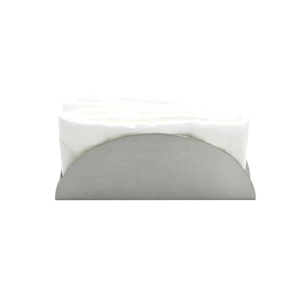 ELECTROPRIME 2 PCS Stainless Steel Western Fan-shaped Napkin Seat Napkin Holder Paper Towel Clip, Specification:Flat
