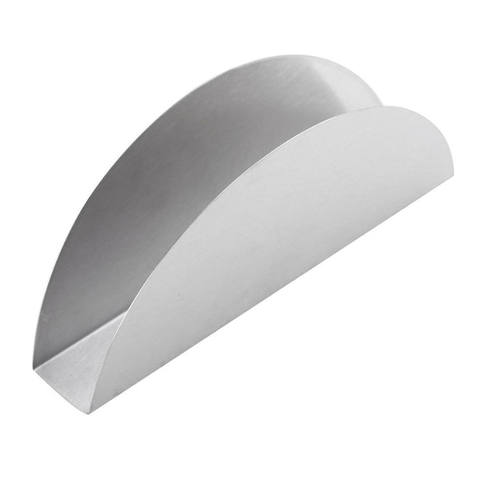 ELECTROPRIME 2 PCS Stainless Steel Western Fan-shaped Napkin Seat Napkin Holder Paper Towel Clip, Specification:Flat