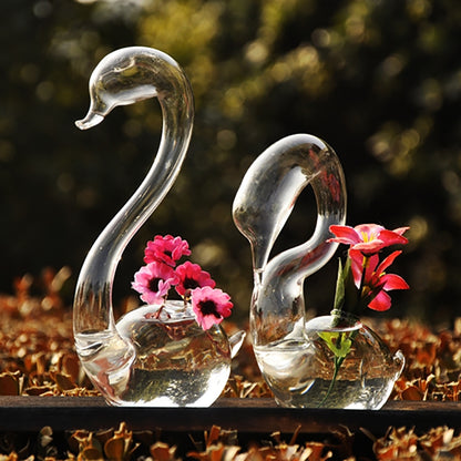 ELECTROPRIME Swan Flower Vases Home Decoration Flower Pots Planters Wedding Decoration Vasos Party Gifts  Glass Crafts, Shape:Male Swan