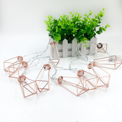ELECTROPRIME 1.5m 10 LEDs Retro Iron Metal Diamond Home Decoration LED Fairy String Light