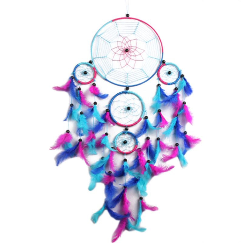 ELECTROPRIME Creative Hand-Woven Crafts Dream Catcher Home Car Wall Hanging Decoration(Colorful Blue)