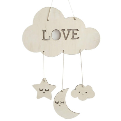 ELECTROPRIME Baby Room Kindergarten Star Moon Wooden Decoration, Type:Special Board(Cloud)