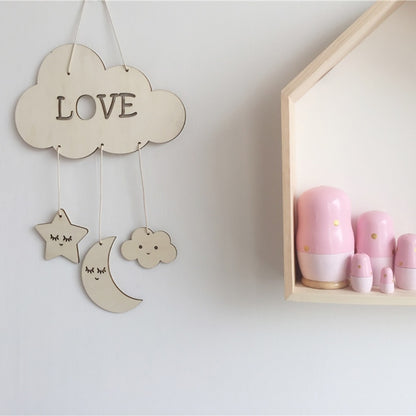 ELECTROPRIME Baby Room Kindergarten Star Moon Wooden Decoration, Type:Special Board(Cloud)