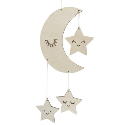 ELECTROPRIME Baby Room Kindergarten Star Moon Wooden Decoration, Type:Special Board(Moon)