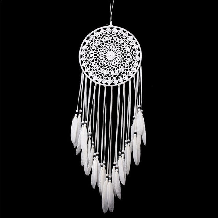 ELECTROPRIME Creative Hand-Woven Crafts Dream Catcher Home Car Wall Hanging Decoration(White)