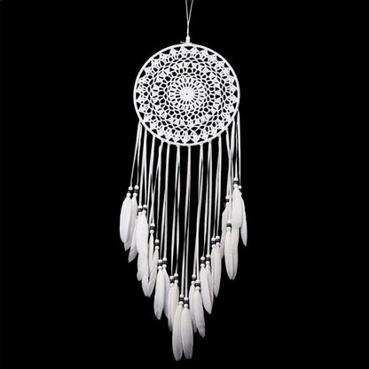 ELECTROPRIME Creative Hand-Woven Crafts Dream Catcher Home Car Wall Hanging Decoration(White)