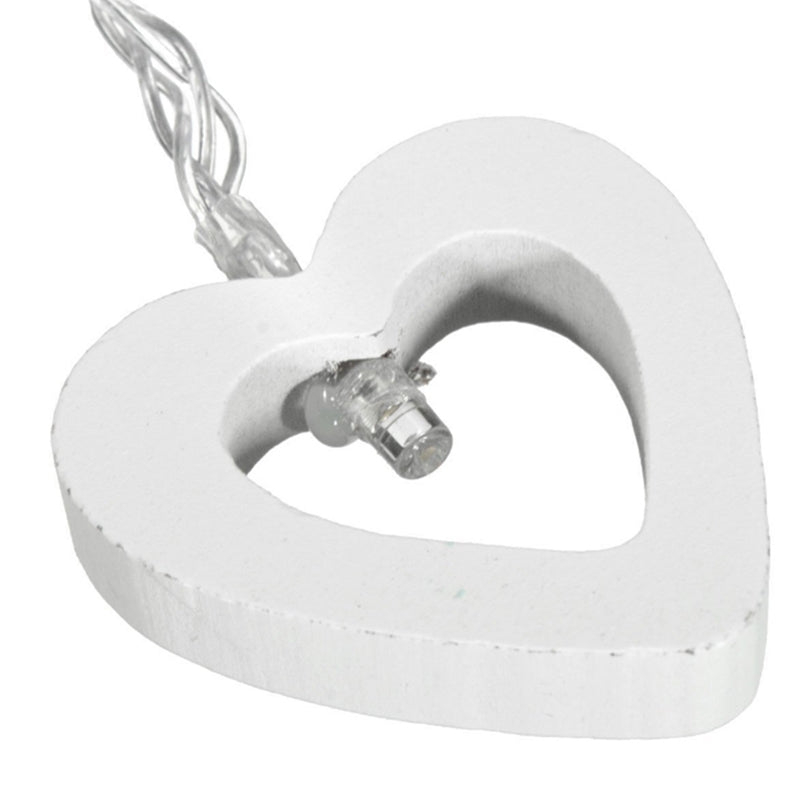 ELECTROPRIME 1.2m 10 LEDs Wooden Heart Christmas Party Outdoor Indoor Heart Decoration String Light