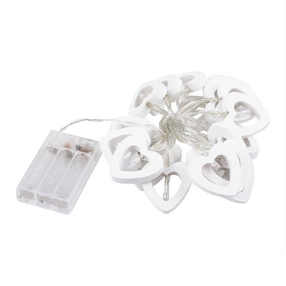 ELECTROPRIME 1.2m 10 LEDs Wooden Heart Christmas Party Outdoor Indoor Heart Decoration String Light