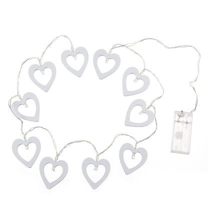 ELECTROPRIME 1.2m 10 LEDs Wooden Heart Christmas Party Outdoor Indoor Heart Decoration String Light