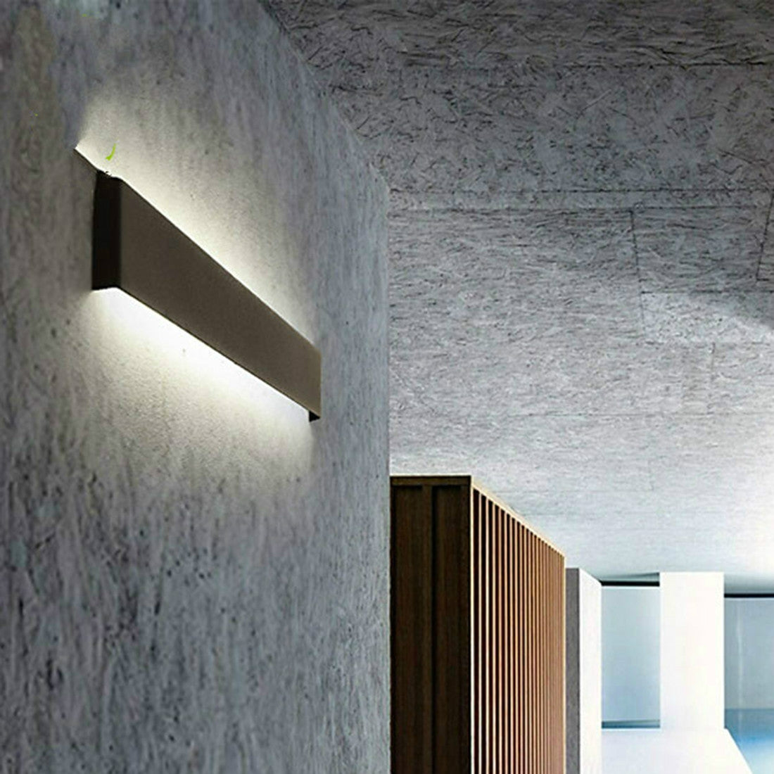 ELECTROPRIME Modern Minimalist Living room Hallway Stairs Sconce LED Wall Lamp Creative Decoration Lighting, Lampshade Color:Black-30cm 12W(Warm White)