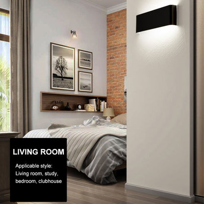ELECTROPRIME Modern Minimalist Living room Hallway Stairs Sconce LED Wall Lamp Creative Decoration Lighting, Lampshade Color:Black-30cm 12W(White Light)